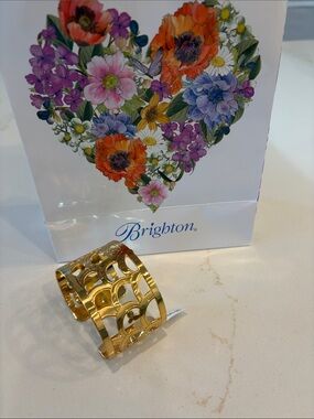 NWT Brighton Gold Tone Openwork Cuff Bracelet
